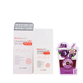 Kem Chống Nắng Bảo Vệ Da Angel’s Liquid Whitening Program Glutathione UV Skin Save Water Basic + Tặng Kèm 1 Mặt Nạ Trái Cây Mediheal ( Loại Ngẫu Nhiên)
