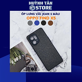 Ốp lưng find x5 pro find x5 chống vân tay nhựa cứng viền đen vải jean 1 màu phụ kiện điện thoại huỳnh tân store