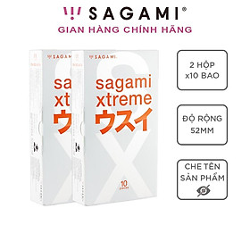 Combo 2 hộp Bao cao su Sagami Superthin - Hộp 10 chiếc - Mỏng - Kiểu truyền thống