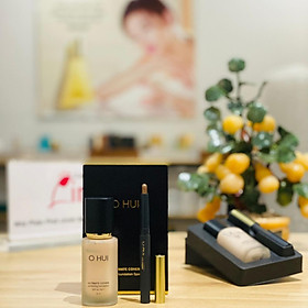 Set Kem Nền Ohui Ultimate Cover Perfecting Foundation Tặng Bút Mắt, Tone 2