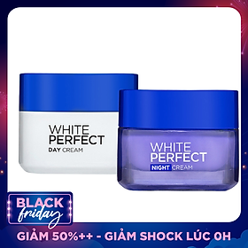 Bộ Kem Dưỡng Trắng Mượt Đều Màu Đêm 50ml + Kem Dưỡng Trắng Mượt Đều Màu Ngày 50ml L'Oreal Paris White Perfect