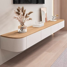 Mua Kệ tivi treo tường bo cong (Lắp sẵn) cánh lậtCAO CẤP  Kệ decor thiết kế cánh lật toàn bộ gỗ MDF l
