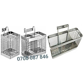 Mua Ống đựng đũa muỗng vuông INOX 304 (1 ngăn  2 ngăn  3 ngăn) đơn  đôi  ba