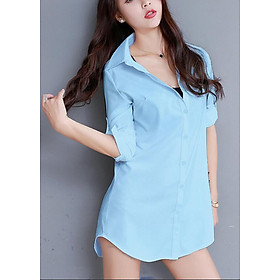 Sơ mi trắng công sở dáng dài form rộng Haint Boutique