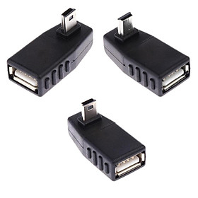 90 Degree Up Down Right Angle Mini USB 2.0 Male to Female OTG Adapter Plug and play