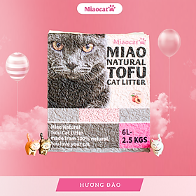Cát vệ sinh đầu nành Miao 6L hương đào cho mèo - Miaocat