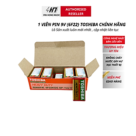 Mua Hộp 10 Viên Pin 9V   Pin Vuông Toshiba 6F22 - Hàng chính hãng