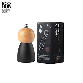 Dụng cụ xay tiêu đen và muối biển ECOHUB màu đen dạng đẹp cao cấp và sang trọng  (Pepper Grinder)