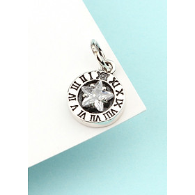 Charm bạc đồng hồ hình ngôi sao ở giữa treo - Ngọc Quý Gemstones