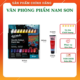 Màu Acrylic Paint Mont Marte Bộ 18/24/36/48 Màu x 36ml