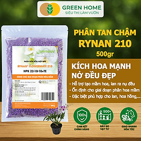 Phân Tan Chậm GreenHome, Rynan 210, Bao 500gr, Chuyên Dùng Cho Phong Lan Trưởng Thành