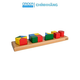 Đồ chơi trẻ em Oreka Montessori Khay ghép 5 hình khối cơ bản - 0390610