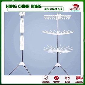 Mua Cây phơi quần áo 3 tầng cho bé khung inox - Cây phơi đồ đa năng dáng tròn