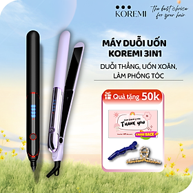 KOREMI Máy uốn duỗi 3in1 Duỗi Thẳng, Uốn Xoăn, Làm Phồng Tóc X3 ion âm, Giúp tóc suôn mượt Hàng Chính Hãng
