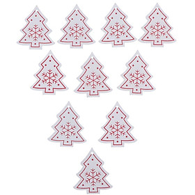 10 Pcs Christmas Tree Wood Pendant Ornament Wood Slices For Art Craft DIY Wood Pieces