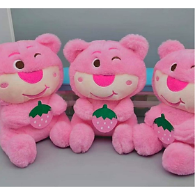 Thú nhồi bông Lotso ôm dâu mẫu mới - Size 22cm - Quà tặng gấu dâu mini thiết kế dễ thương - Gối ôm mềm mịn cho bé