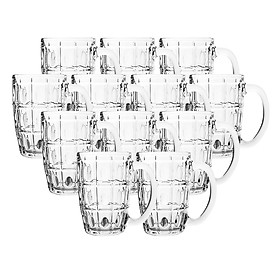 Bộ 12 Ly Thủy Tinh Có Quai 316 Uống Bia Camdaco (375ml)
