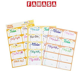 Sticker Nhãn Vở Môn Học - Teenage NV-05 - Cấp 1 (3 Tờ/Xấp)