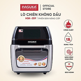 Nồi Chiên Không Dầu, Sấy Hoa Quả Đa năng 12L Cao Cấp - Đủ bộ Phụ kiện - Hasuka HSK359 1700W - Hàng Chính Hãng