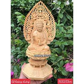 Mua Tượng mẹ  phật bà quan âm bồ tát bằng gỗ hoàng dương kt cao 31×13cm