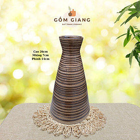 Bình hoa lọ hoa men mộc gốm sứ Bát Tràng