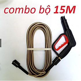 Bộ 15M dây rửa xe và súng xịt - súng rửa xe áp lực cao ren 22mm