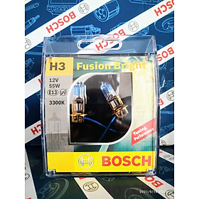 Bóng Đèn Tăng Sáng Bosch H3 12V 55W Fusion Bright 3300K (Hộp 2 Bóng)
