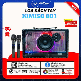 Mua Loa Xách Tay Kimiso KMS 801 - Âm Thanh Căng Chắc Mạnh Mẽ Chân Thực Sắc Nét Đèn Led RGB Độc Đáo Nháy Theo Nhạc Kết Nối Bluetooth Dễ Dàng  Tặng Kèm 2 Micro Karaoke Sạc Pin Qua Cổng Type-C hàng chính hãng