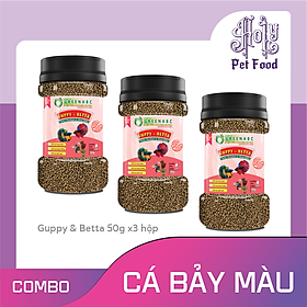 Thức ăn Cá 7 Màu: Guppy, Betta - Tốt tiêu hóa, vảy sáng, tăng đề kháng - hộp 50g