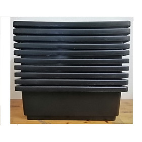10 Khay Nhựa Trồng Rau Kích Thước 47X33X16CM - Màu Đen