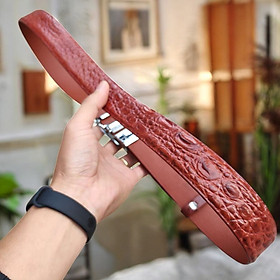 Nịt da Cá sấu - Dây liền hông rất dễ dùng! (mặt bạc)