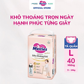 Tã quần Merries First Premium cỡ L 40 miếng