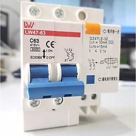 Mua Cầu dao ngắt tự động chống rò dòng  chống giật  bảo vệ quá tải  LW 2P 63A