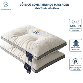 Mua Gối Ngủ Công Thái Học Massager Kim Cương 3D Cao Cấp - Chống Đau Mỏi Vai Gáy  Kích Thước 48x74cm - HÀNG CHÍNH HÃNG MINIIN