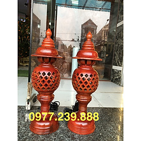 Mua đèn thờ gỗ mít 35cm 1 cặp