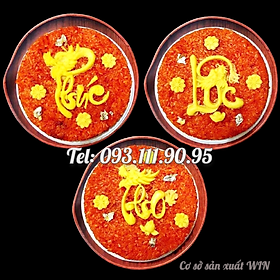 Mua Bộ 3 khuôn silicon ép xôi  làm rau câu  socola  làm bánh Phúc Lộc Thọ loại 13 cm - Mã số 1233