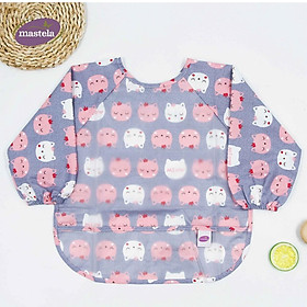 Áo yếm máng dài tay Cotton chống thấm nước cho bé tập ăn, tập vẽ Mastela size từ 6-36 tháng