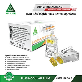 Đầu Mạng VP-Link CAT5E Gold RJ45 (100pcs) - Hàng nhập khẩu