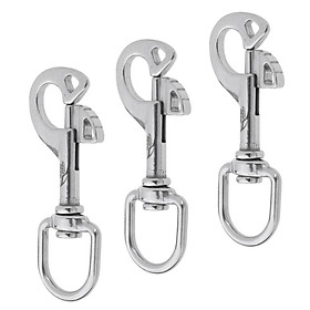 3 Pieces 316 Stainless Steel Swivel Eye Trigger Bolt Snap Hook, Single Ended Snap Clips for Scuba Diving/Camera Strap/Key Chain