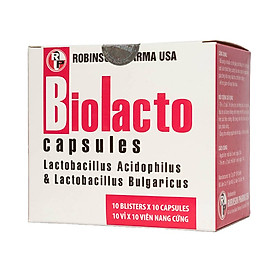 Viên uống Biolacto Robinson Pharma USA bổ sung lợi khuẩn giúp cân bằng hệ vi sinh đường ruột (100 viên)