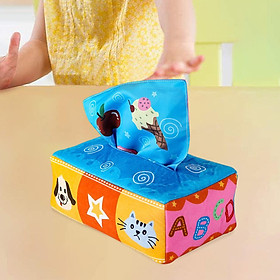 Tissue Box Baby Toy Preschool Learning Sensory Toy Soft Scarf Box for Kids