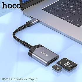 Mua Bộ đọc thẻ nhớ cho điện thoại Type C  IP Hoco UA25  chuyển đổi thẻ nhớ cho thiết bị di động  laptop - hàng chính hãng Hoco Mall Official