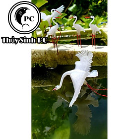 Mua Cò trắng trang trí tiểu cảnh - cò trang trí hồ bán cạn - cò trang trí hòn non bộ - phụ kiện trang trí hồ cá cảnh