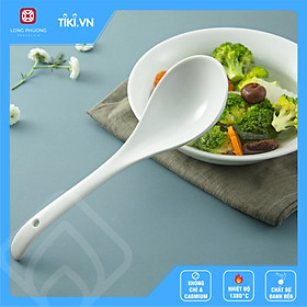 Mua Muôi Cong Muôi Canh Sứ Trắng Cao Cấp Long Phương