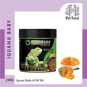 Thức ăn Iguana Baby, Rồng Nam Mỹ baby vị BÍ ĐỎ - Tiêu hóa tốt, lột da thường xuyên, lên màu đẹp - hộp 230g