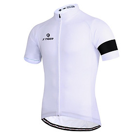 Áo phông tay ngắn cho Nam Đi xe đạp leo núi nhanh khô-Màu Sọc trắng và đen-Size