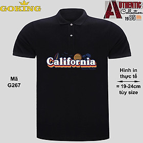 Carlifornia, mã G267. Áo thun polo cổ trụ cho nam nữ, form unisex. Áo phông hàng hiệu Goking, quà tặng cao cấp cho gia đình, cặp đôi, doanh nghiệp