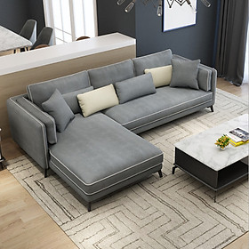 Sofa phòng khách góc L nhấn viền MSF08 Tundo thiết kế hiện đại
