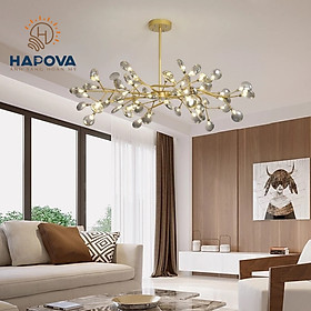 Mua Đèn trần phòng khách HERA DCH 6989 45 Lá thủy tinh