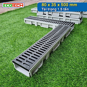 CỐNG THOÁT NƯỚC LẮP GHÉP ECO-Drain ID 80x35x500: Tải trọng 1.5 tấn, thoát nước nhanh, dễ lắp đặt và bảo trì, giảm lắng